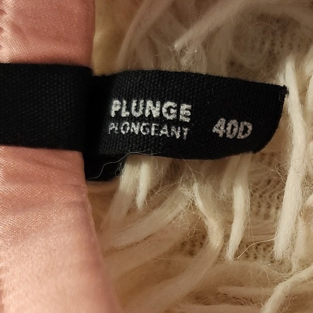 Aerie Real Good Plunge Bra 40D Peach Pink Floral Lace Underwire NWT - Picture 7 of 11